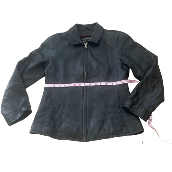 Vintage Tannery West SOFT Black LEATHER Biker Moto Jacket Sz S EUC - Picture 9 of 17